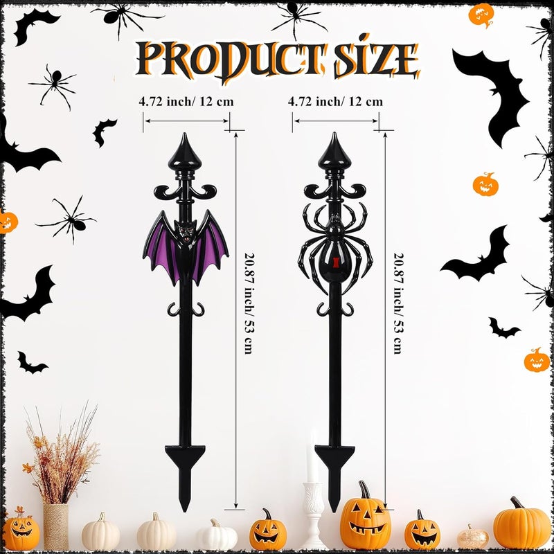Vercraft 10 Pack Halloween Fence for Garden Outdoor Halloween Yard Decorations Lawn Stake with Connecting Chain Spooky Cemetery Decor for Outdoor Yard Graveyard Pathway Haunted House Party(Bat Spider) - Image 3